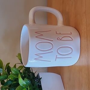 RAE DUNN 'MOM TO BE' Artisan Collection White Ceramic Mug Pink Lettering